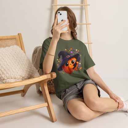 Pumpkin Witch T-Shirt — Cute Halloween Jack-o'-Lantern with Witch Hat