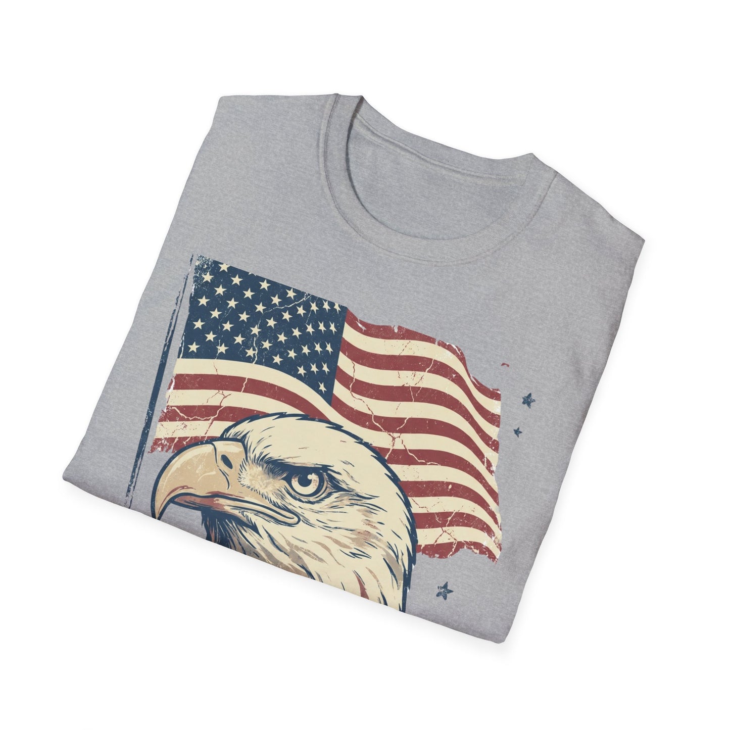 Eagle & American Flag T-Shirt — Patriotic Bald Eagle Tee for 4th of July