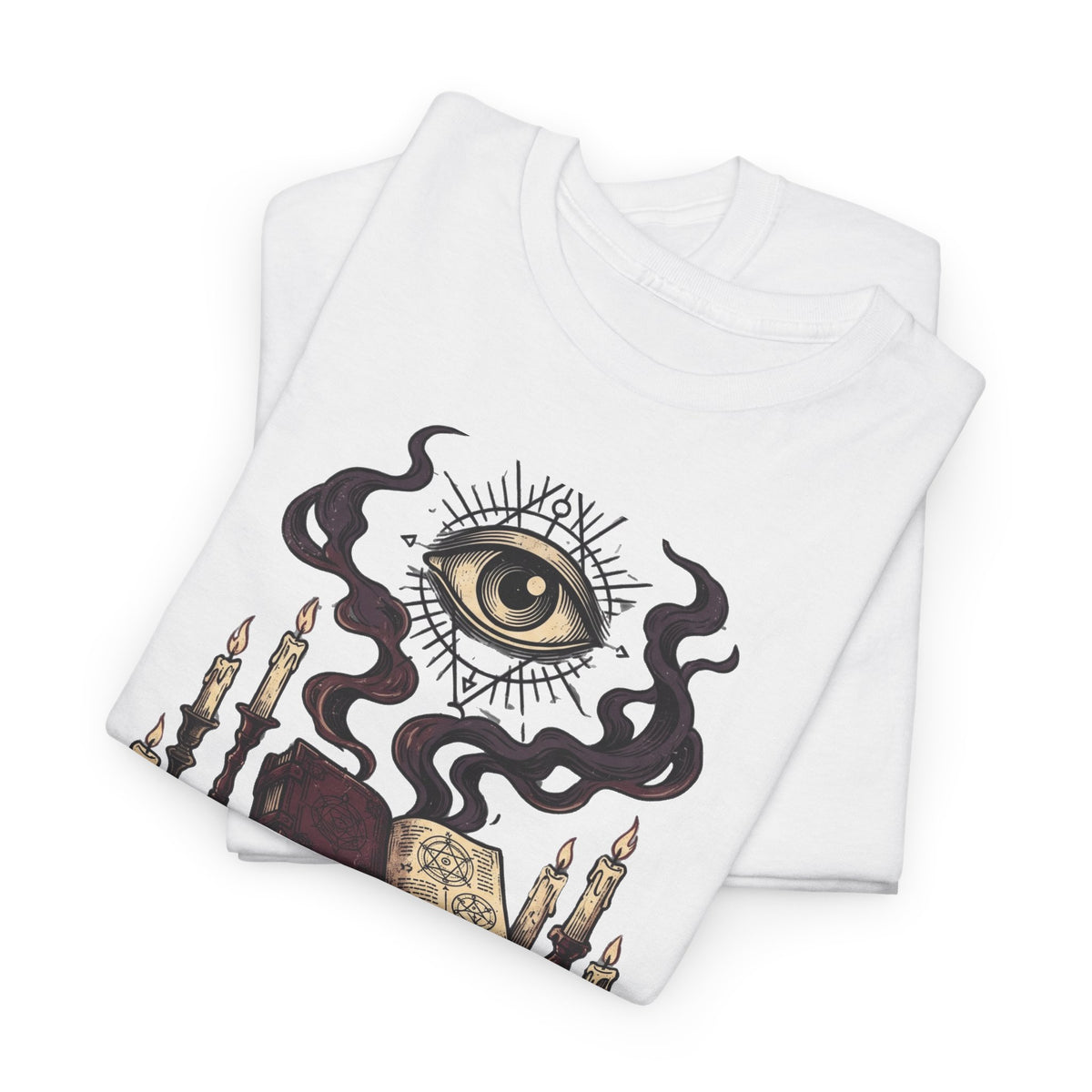 Occult Graphic Tee — "Enter the Unknown" Mystic Eye & Spellbook T-Shirt