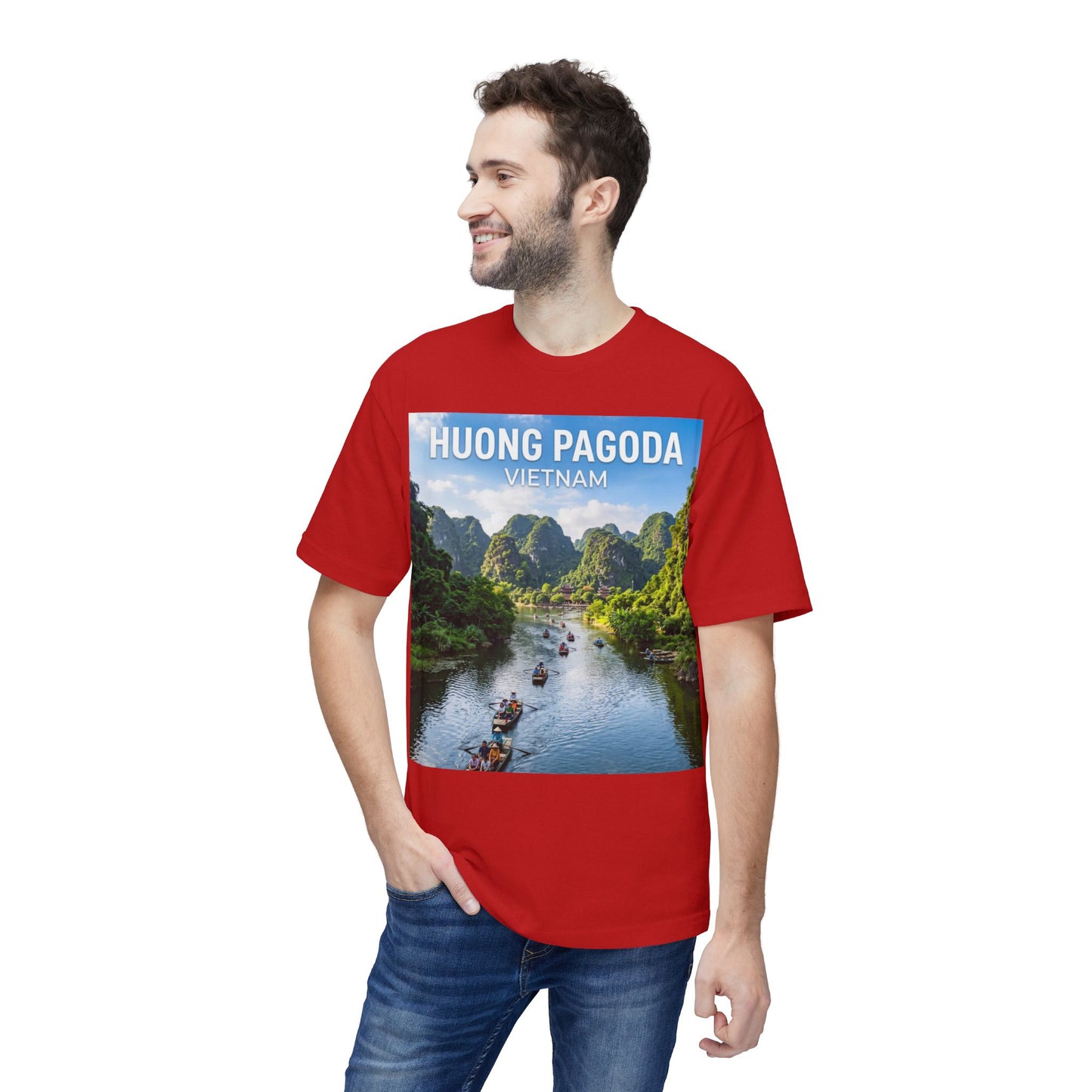 Huong Pagoda Vietnam T-Shirt — Scenic Ninh Binh River Travel Tee