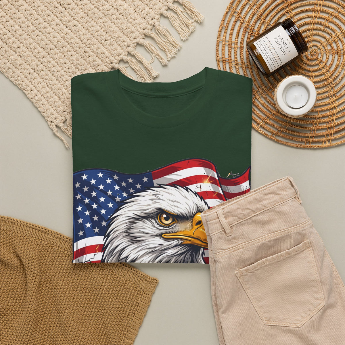 Patriotic Eagle T-Shirt – American Flag Bald Eagle Graphic Tee