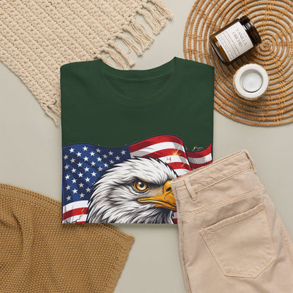 Patriotic Eagle T-Shirt – American Flag Bald Eagle Graphic Tee