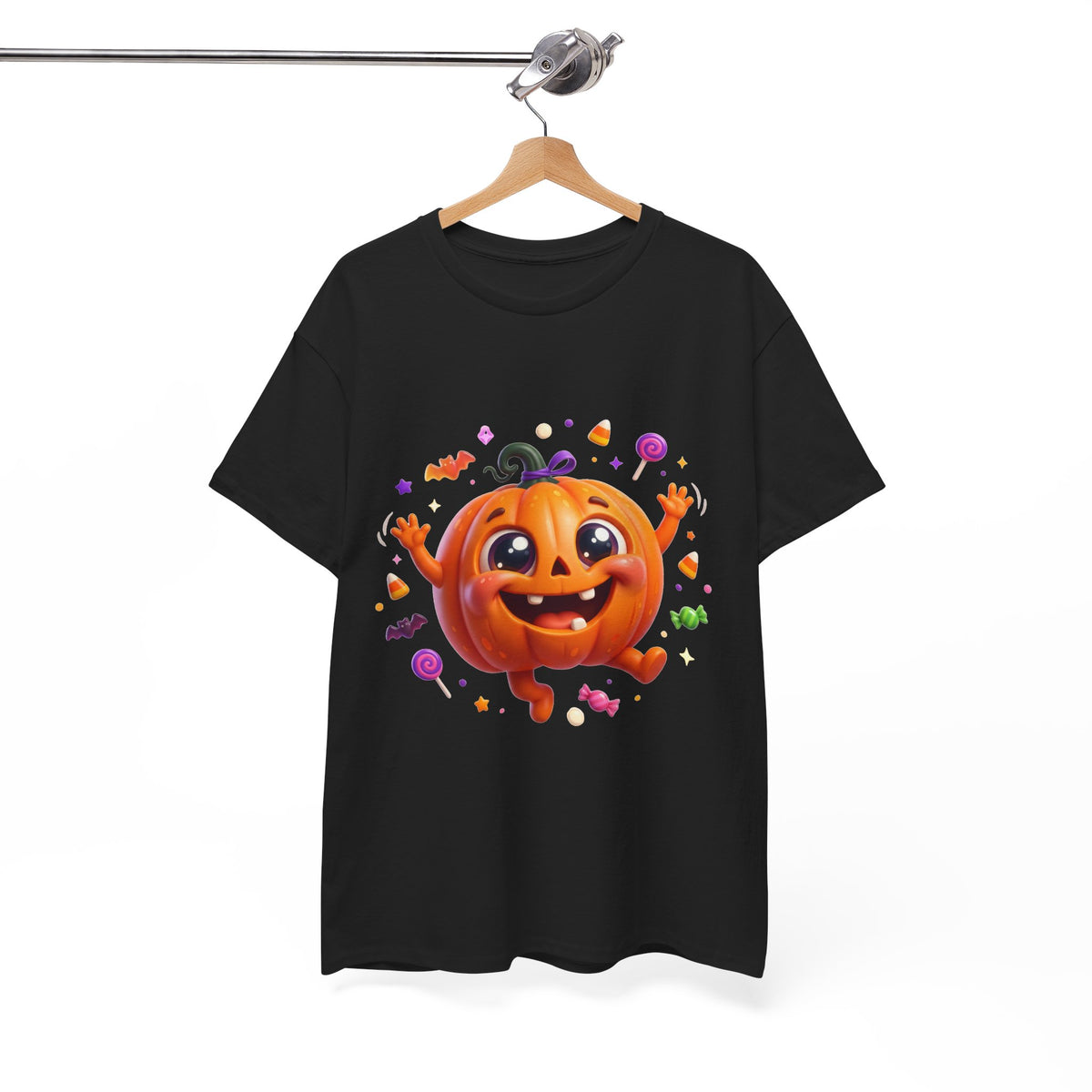 Halloween Pumpkin T‑Shirt — Happy Jack-O'-Lantern Candy Graphic Tee