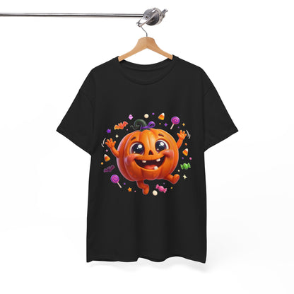 Halloween Pumpkin T‑Shirt — Happy Jack-O'-Lantern Candy Graphic Tee