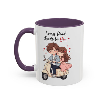 Every Road Leads to You Romantic Couple Coffee Mug
