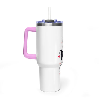 40oz Love-Themed Thermal Tumbler with Handle