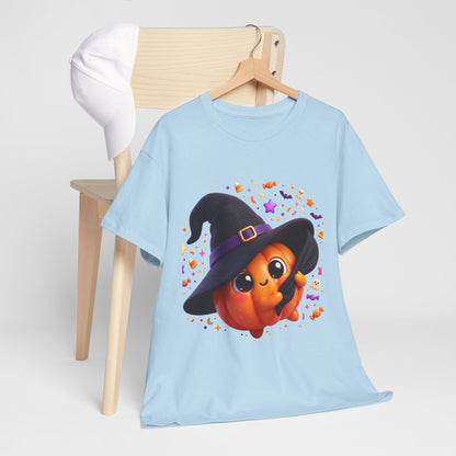 Pumpkin Witch T-Shirt — Cute Halloween Jack-o'-Lantern with Witch Hat
