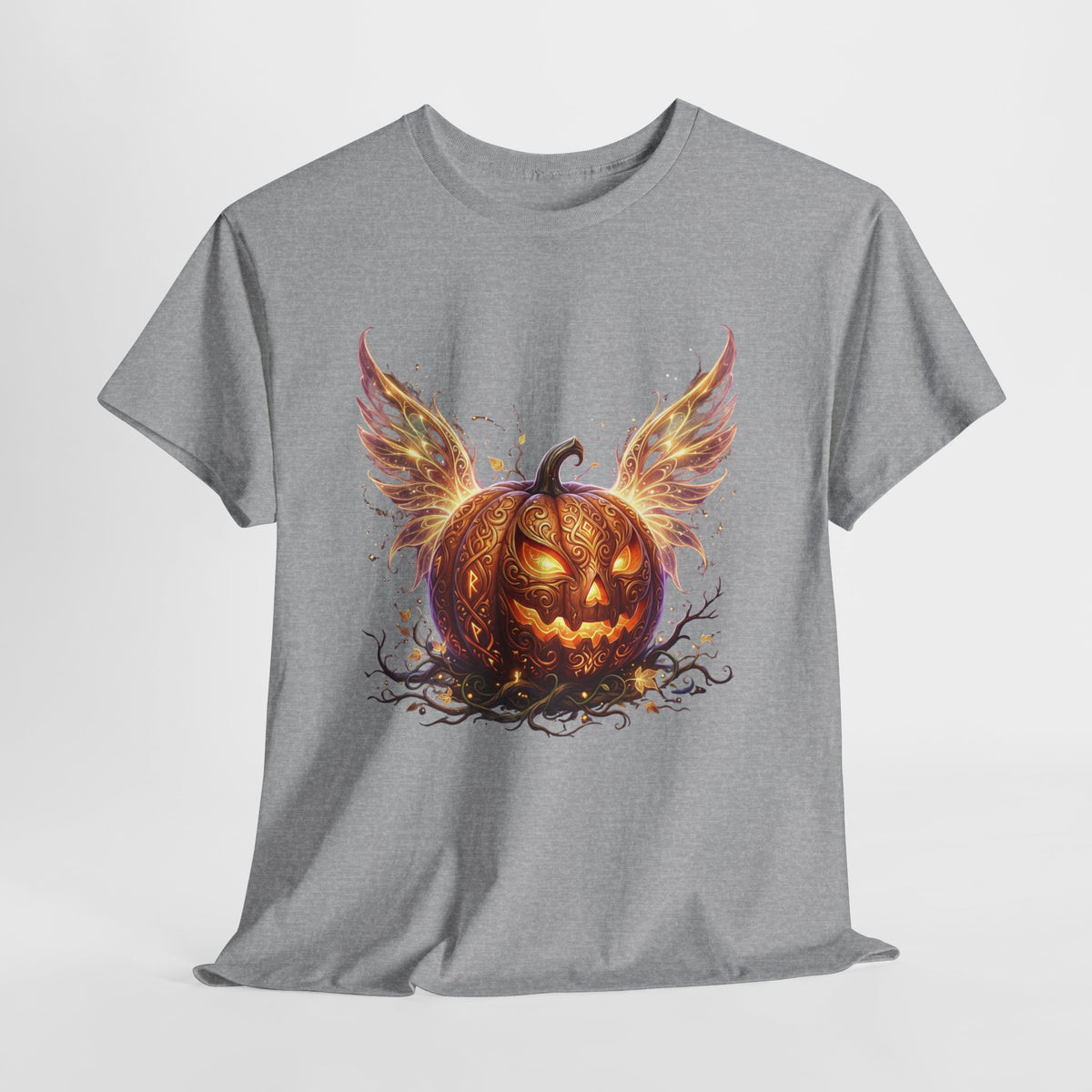 Halloween Pumpkin Tee — Winged Jack-O'-Lantern Graphic Shirt