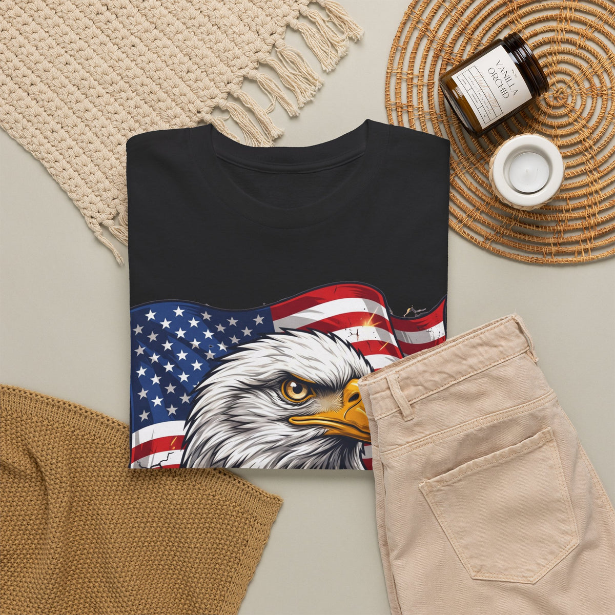 Patriotic Eagle T-Shirt – American Flag Bald Eagle Graphic Tee