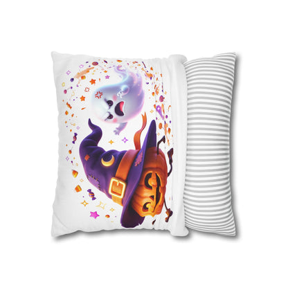 Halloween Pumpkin & Ghost Pillowcase — Cute Spooky Decorative Throw Pillow