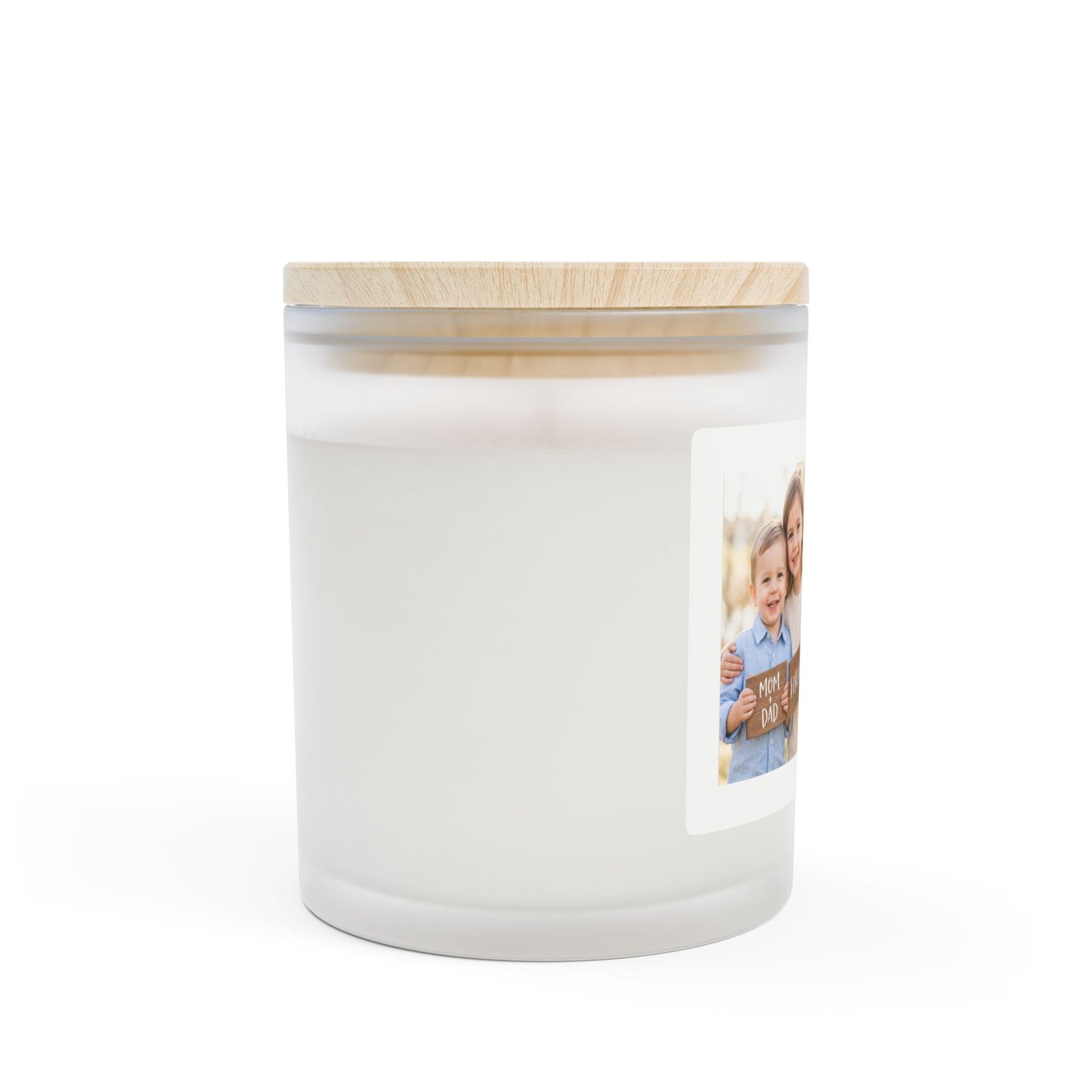 We're Getting Married Photo Frosted Glass Candle — Personalized Wedding Announcement Candle
