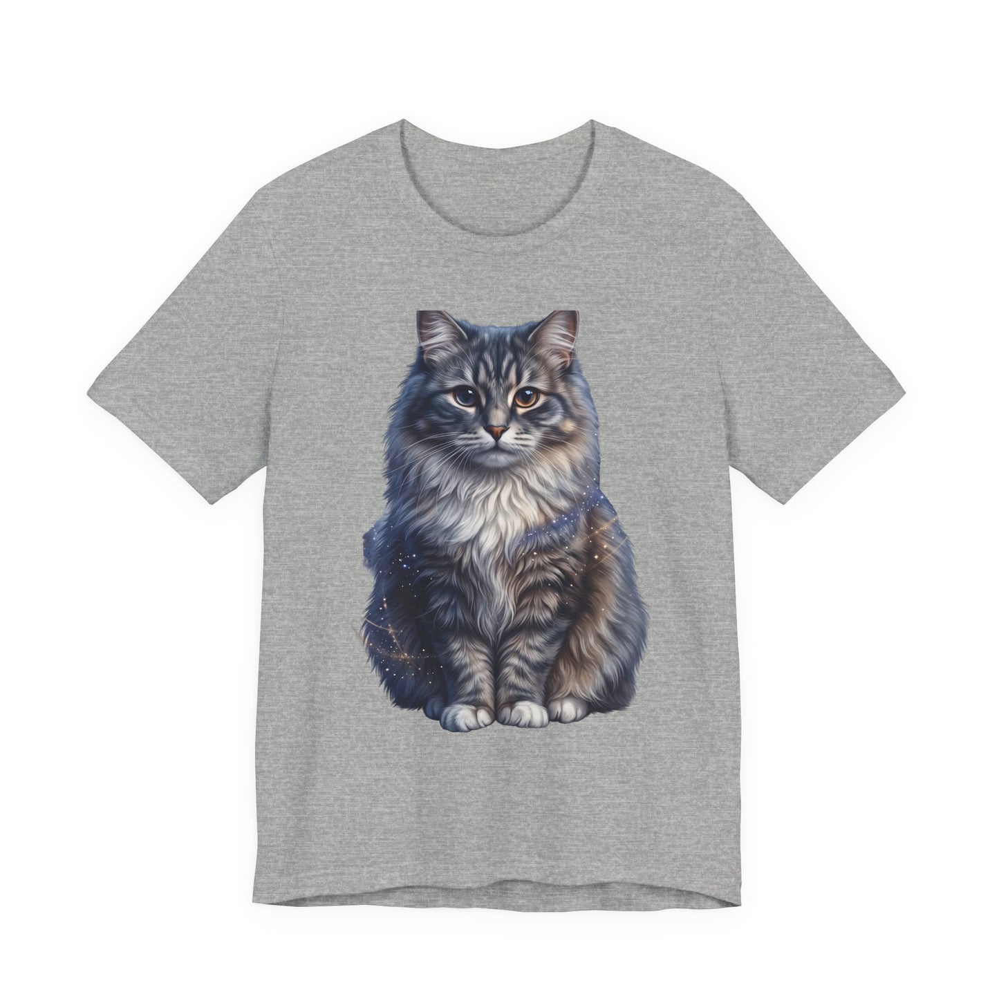 Fluffy Tabby Cat T‑Shirt — Realistic Maine Coon Portrait Tee