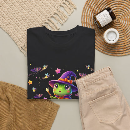 Cute Witch Frog T‑Shirt — Magical Mushroom Halloween Tee