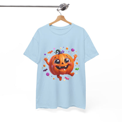 Halloween Pumpkin T‑Shirt — Happy Jack-O'-Lantern Candy Graphic Tee