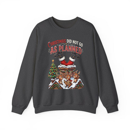 Christmas As Planned Sweatshirt — Funny Santa Tumble Holiday Crewneck