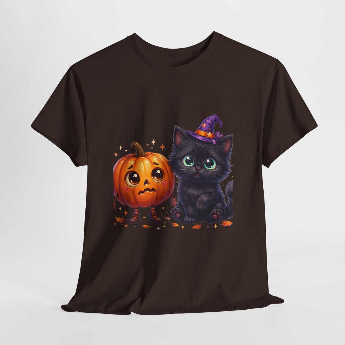 Halloween Black Kitten & Pumpkin T-Shirt
