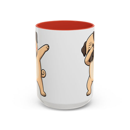 Dabbing Pug Coffee Mug — Cute Dog Accent Mug (11/15 oz)