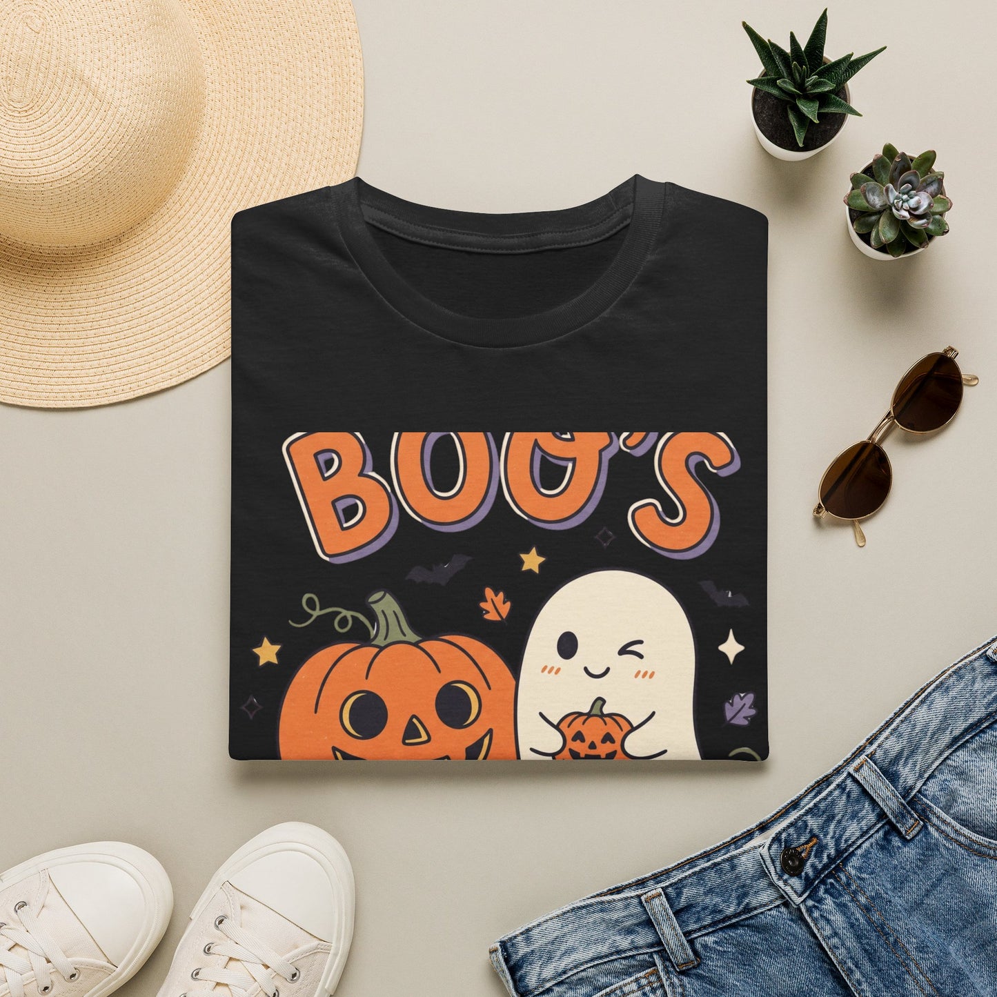 Halloween Ghost & Pumpkin T-Shirt — "Boo's Spooky Squad" Cute Halloween Tee