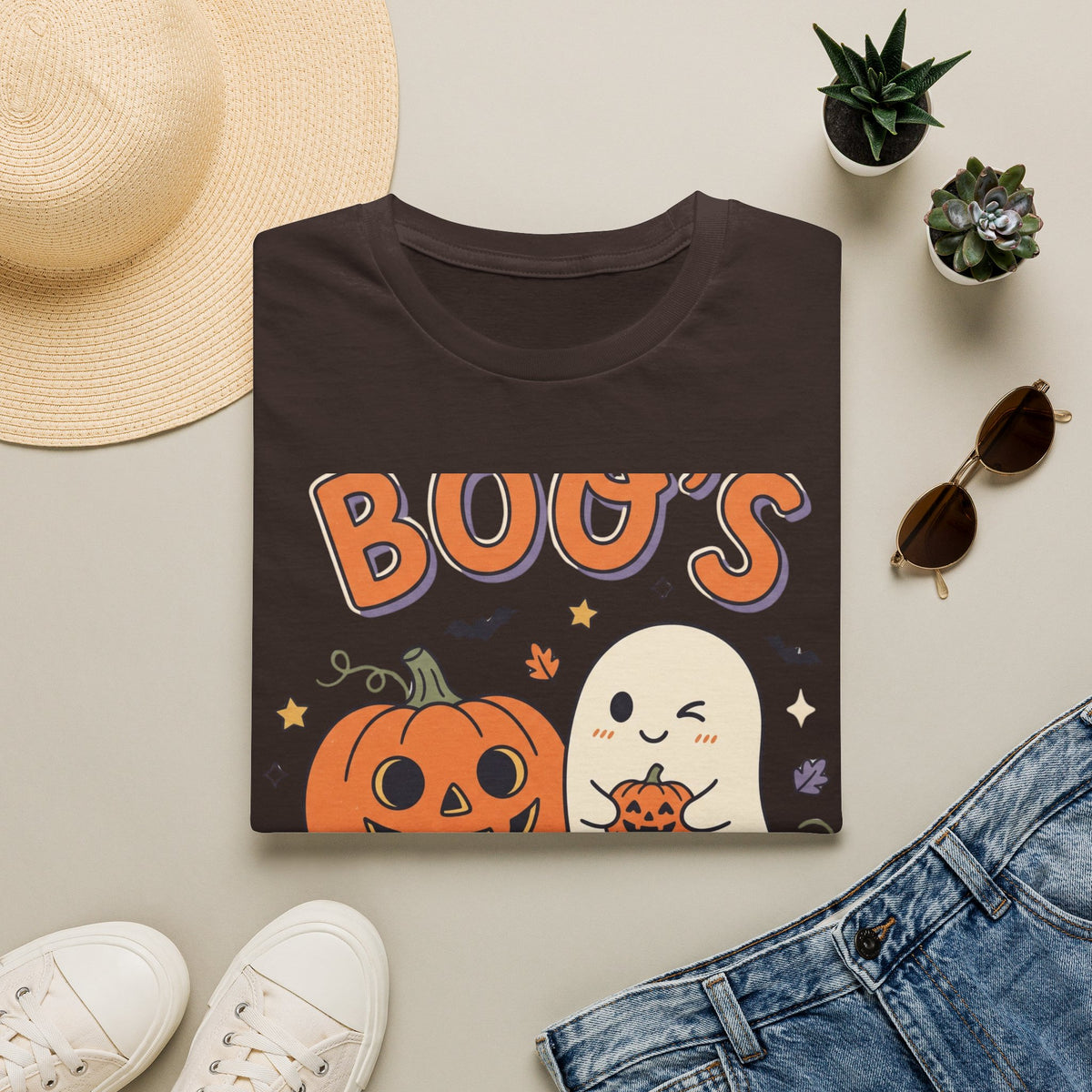 Halloween Ghost & Pumpkin T-Shirt — "Boo's Spooky Squad" Cute Halloween Tee