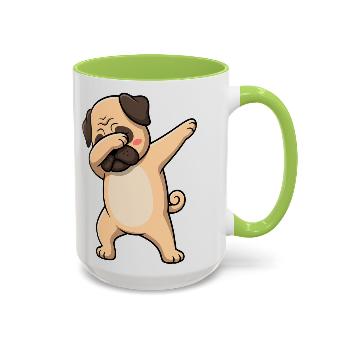 Dabbing Pug Coffee Mug — Cute Dog Accent Mug (11/15 oz)