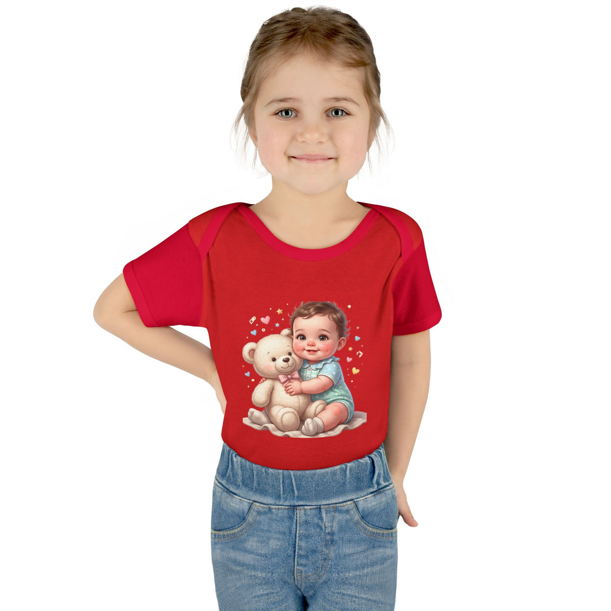 Cute Baby & Teddy Bodysuit – Infant Rib One-Piece