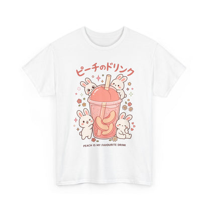 Peach Drink Cute Bunny T-Shirt