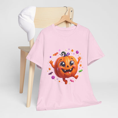 Halloween Pumpkin T‑Shirt — Happy Jack-O'-Lantern Candy Graphic Tee