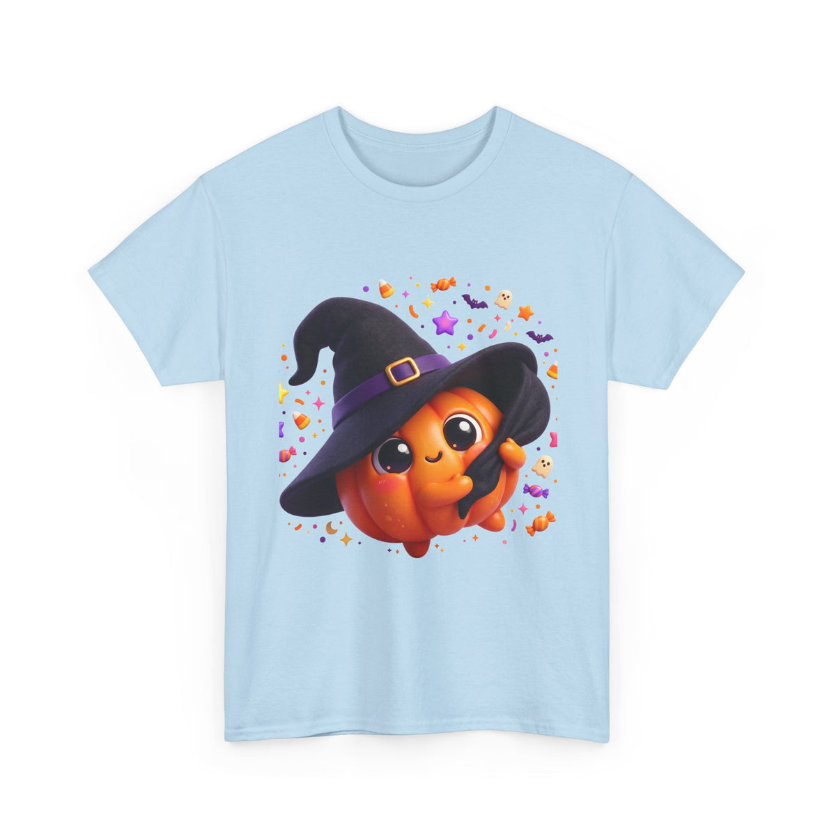Pumpkin Witch T-Shirt — Cute Halloween Jack-o'-Lantern with Witch Hat