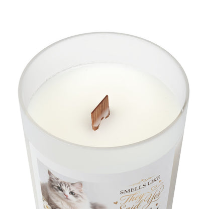 Wedding Proposal Cat Photo Candle – “They Said Yes” Frosted 11oz Scented Candle