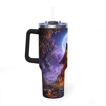 40oz Halloween Haunted Cottage Vacuum Tumbler