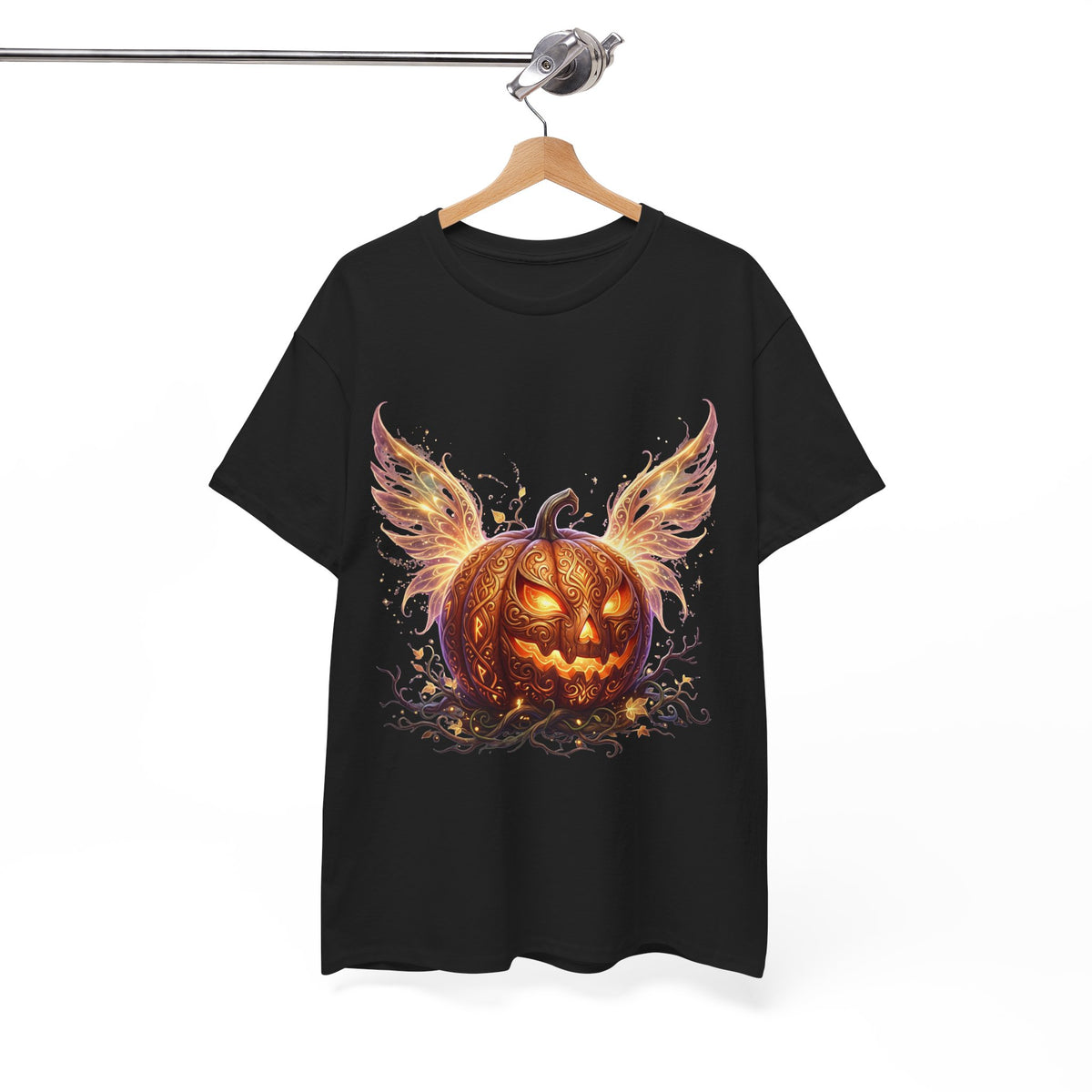 Halloween Pumpkin Tee — Winged Jack-O'-Lantern Graphic Shirt
