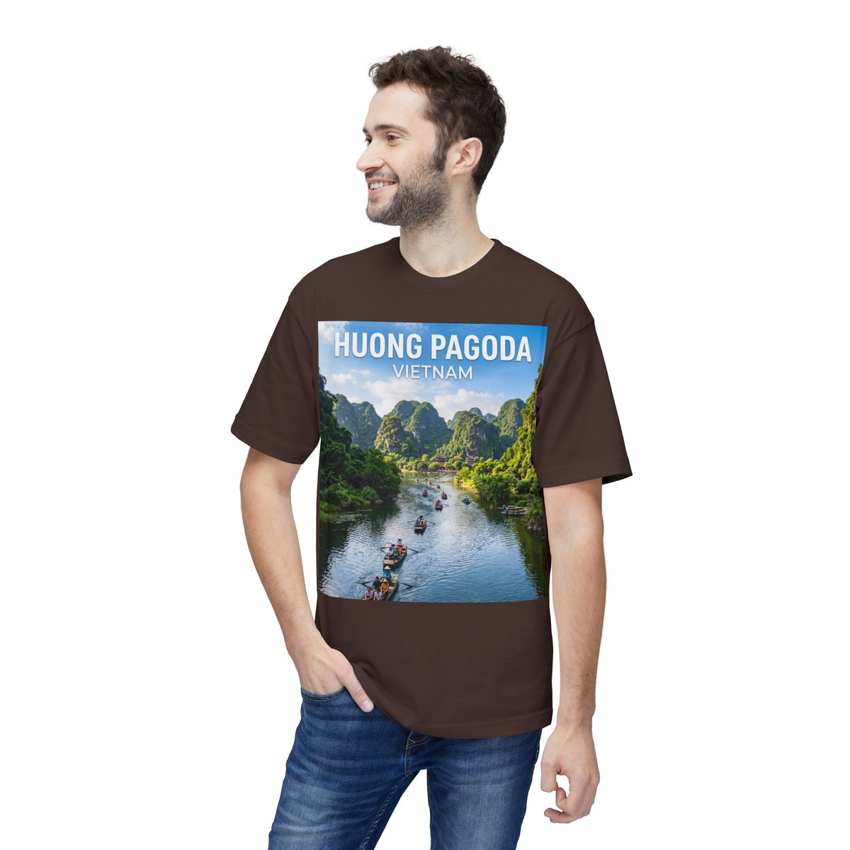 Huong Pagoda Vietnam T-Shirt — Scenic Ninh Binh River Travel Tee