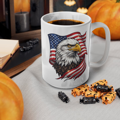 American Eagle Flag Coffee Mug — Patriotic 11oz & 15oz Ceramic Mug