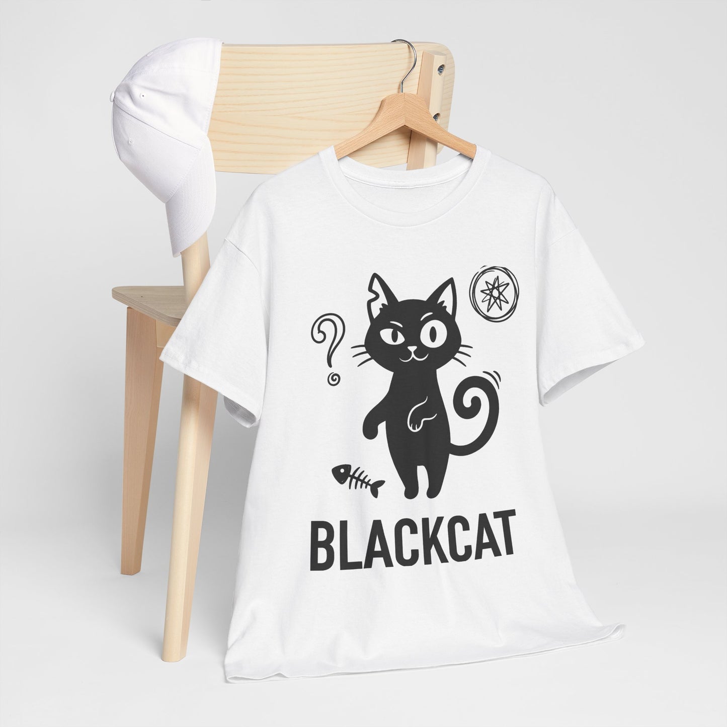 Black Cat Graphic Tee — Cute Cartoon Kitty T-Shirt