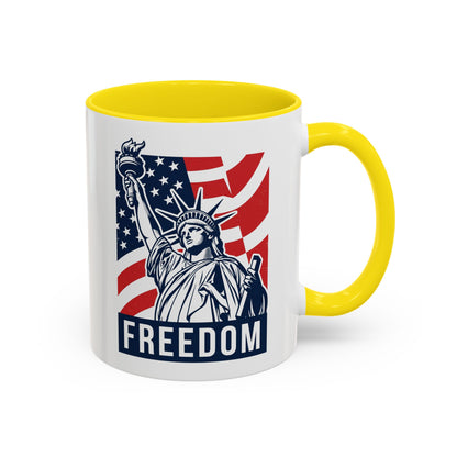 Freedom Statue Accent Coffee Mug — Patriotic Liberty 11/15oz