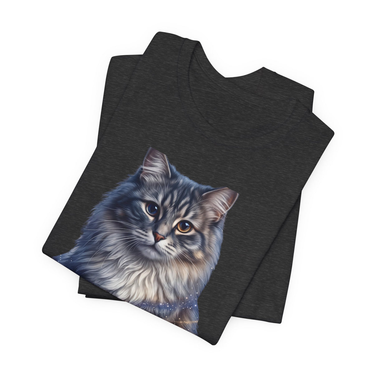 Fluffy Tabby Cat T‑Shirt — Realistic Maine Coon Portrait Tee