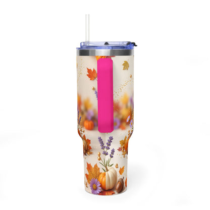 40oz Halloween Cat Vacuum Tumbler with Pumpkin