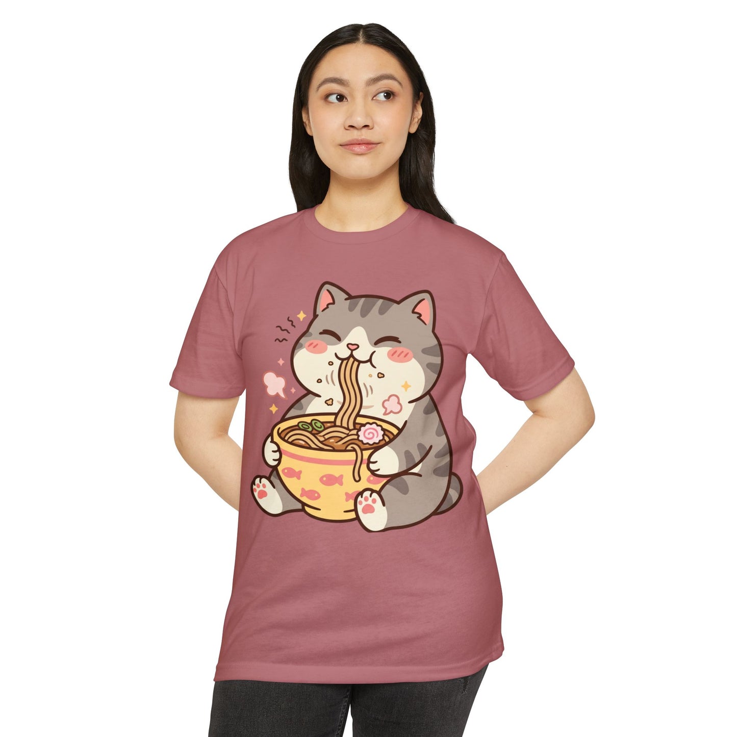 Cute Cat Eating Ramen T-Shirt