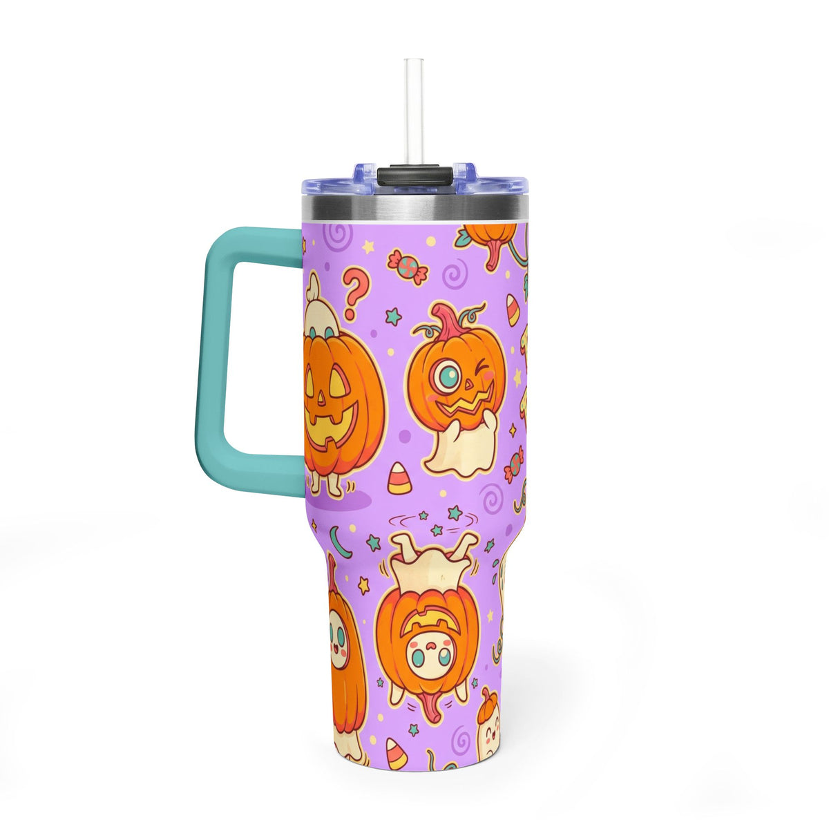 Too Cute to Spook Halloween Pumpkin Ghost 40oz Tumbler