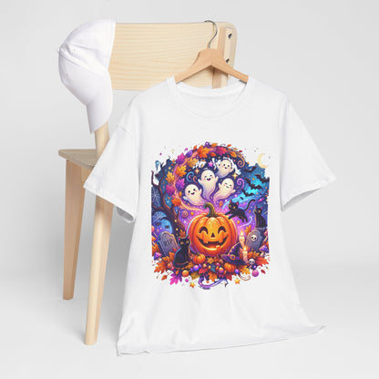 Halloween Pumpkin & Ghosts T-Shirt — Cute Spooky Jack-O'-Lantern Tee