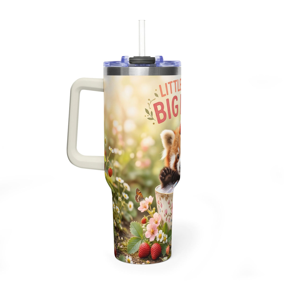 Little Paws Big Love Red Panda 40oz Vacuum Thermal Tumbler