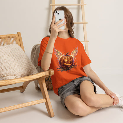 Halloween Pumpkin Tee — Winged Jack-O'-Lantern Graphic Shirt