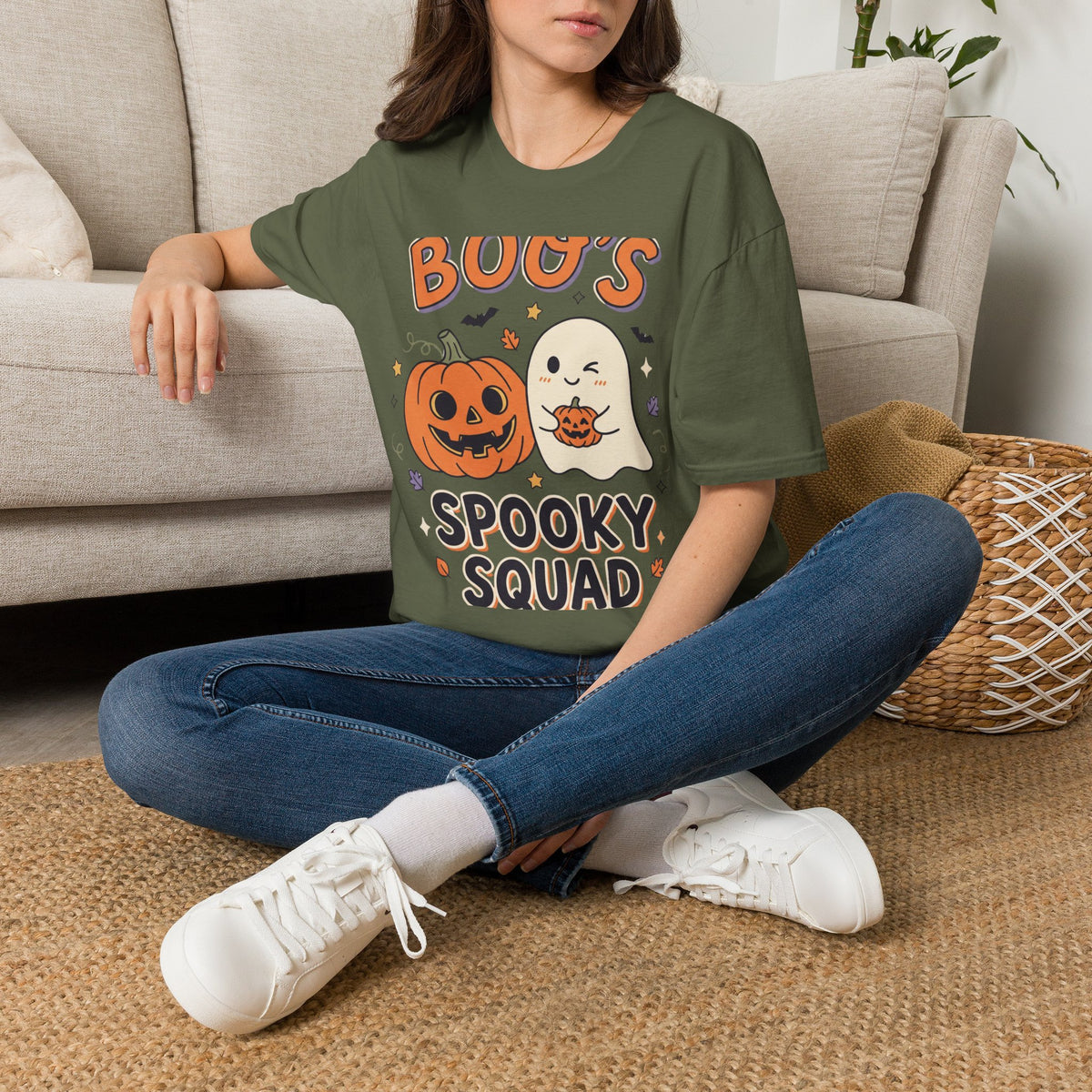 Halloween Ghost & Pumpkin T-Shirt — "Boo's Spooky Squad" Cute Halloween Tee