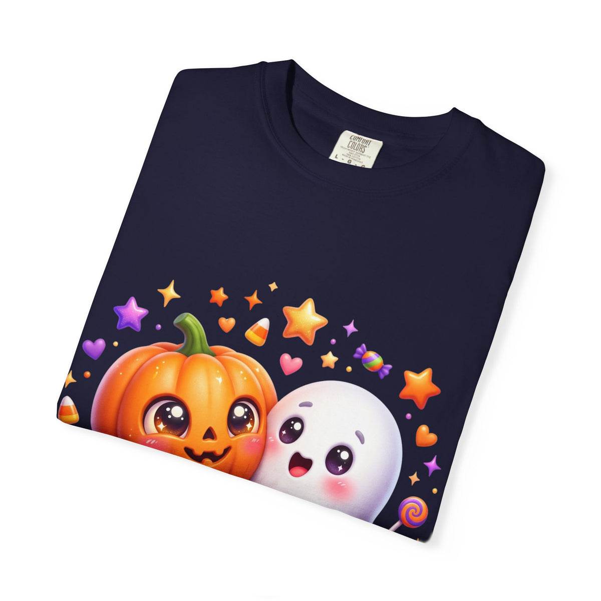 Halloween Pumpkin & Ghost T-Shirt — Cute Spooky Friends Graphic Tee