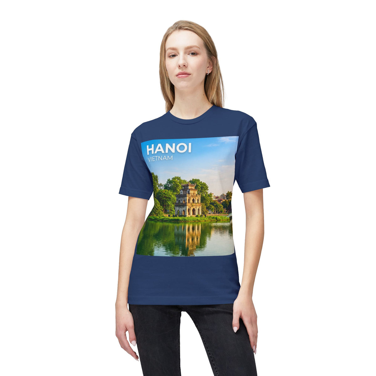 Hanoi Vietnam Travel T-Shirt – Hoan Kiem Lake Temple Photo Tee