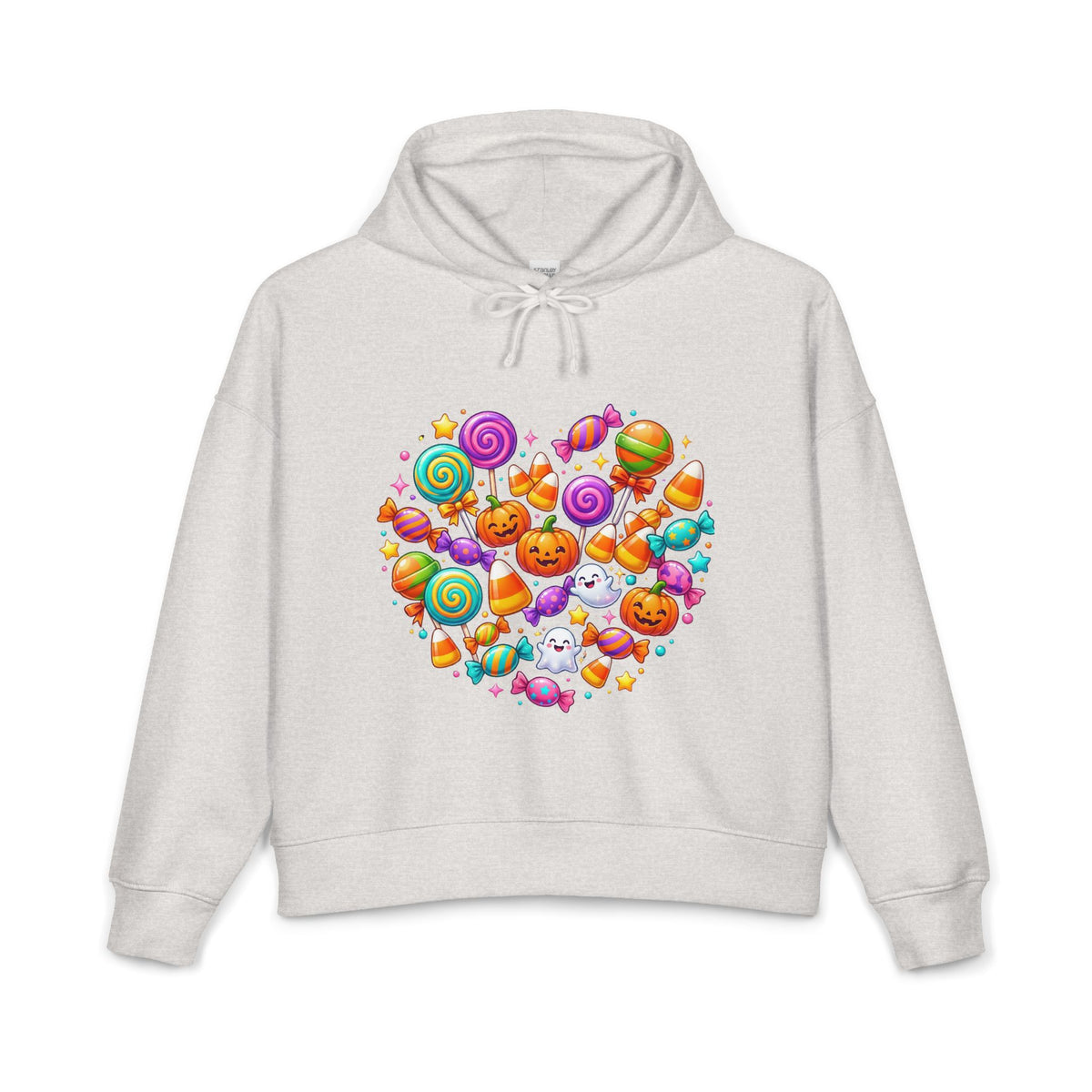 Halloween Candy Heart Hoodie — Cute Pumpkin & Candy Graphic