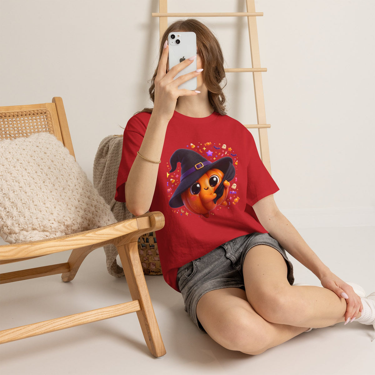 Pumpkin Witch T-Shirt — Cute Halloween Jack-o'-Lantern with Witch Hat