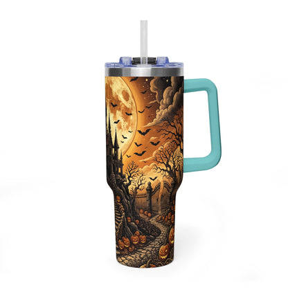 40oz Gothic Haunted Castle Halloween Tumbler