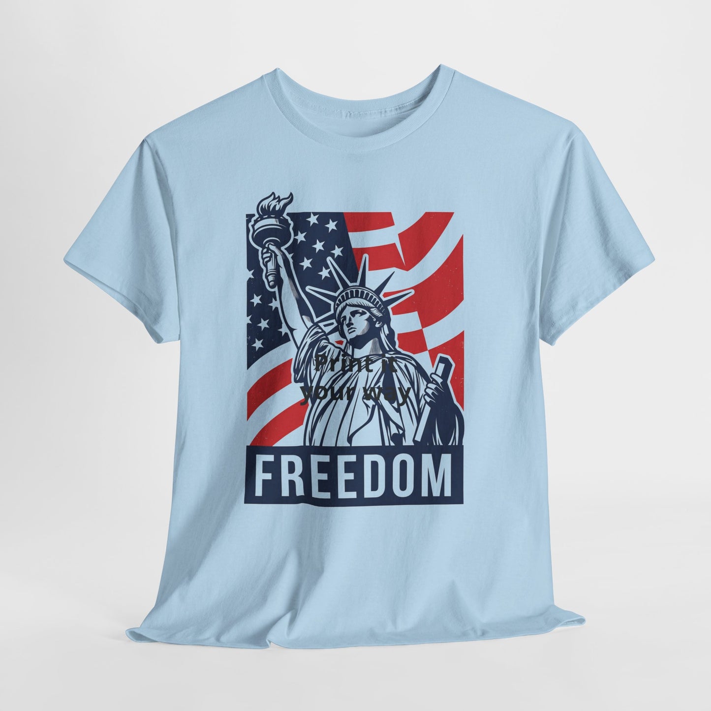 Freedom Statue T-Shirt — Patriotic USA Flag Tee (Statue of Liberty Design)
