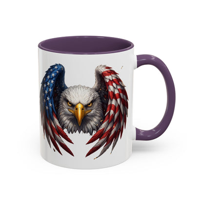 American Flag Eagle Coffee Mug – Patriotic Bald Eagle Accent Mug (11/15 oz)